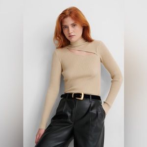 NA-KD Cut Out Rubbed Knitted Sweater